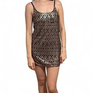Forever 21 Black and Gold Sequin Mini Dress